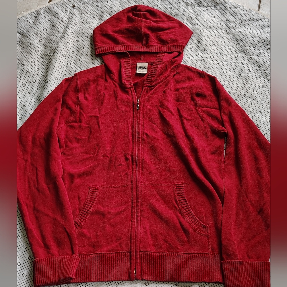 High Sierra Red Zip Up Sweater